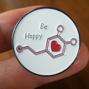 *2 for $13* Be Happy Dopamine Biochemistry Pin